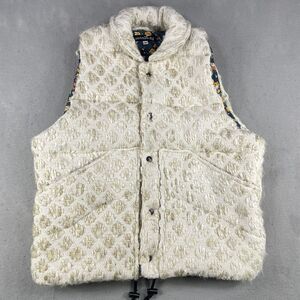 Monitaly Vest Jacket Mens Sz Medium Tan Heavy Structured Thick Knit Lined